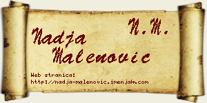 Nadja Malenović vizit kartica
